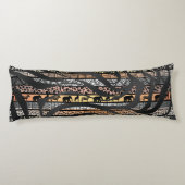 Trendy Tribal African Pattern Zebra Print Lichaamskussen (Achterkant)