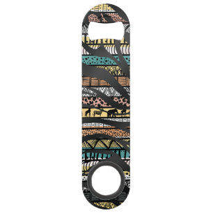 Trendy Tribal African Pattern Zebra Print Speed Flessenopener