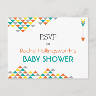 Trendy Tribal & Arrow Baby shower RSVP-Briefkaart Uitnodiging Briefkaart