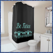 Trendy Tribal Geometric Turquoise en Black Douchegordijn