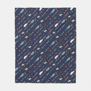 Trendy Tribal Moose & Feathered Arrow gepersonalis Fleece Deken