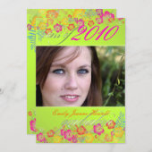 Trendy Tropical Afstuderen Party Kaart (Voorkant / Achterkant)