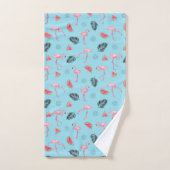 Trendy Tropical Flamingo & Watermelon Pattern Bad Handdoek (Handdoek)
