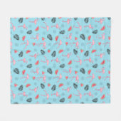 Trendy Tropical Flamingo & Watermelon Pattern Fleece Deken (Voorkant (Horizontaal))