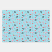Trendy Tropical Flamingo & Watermelon Pattern Inpakpapier Vel (Voorkant)