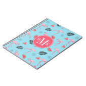 Trendy Tropical Flamingo & Watermelon Pattern Notitieboek (Linkerzijde)