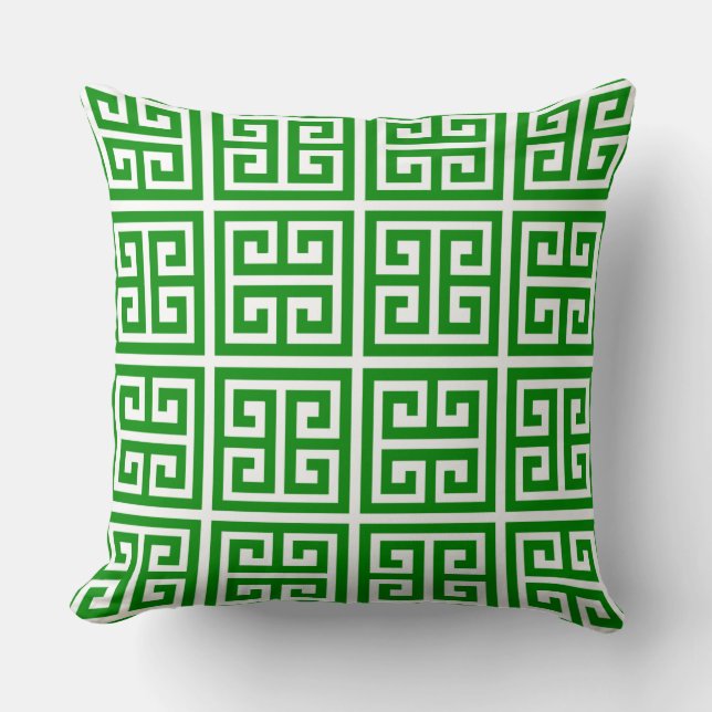 Trendy Tropical Green Key Pattern Kussen (Voorkant)