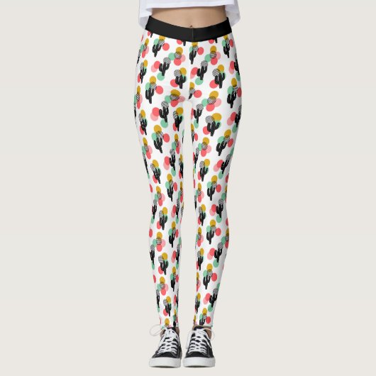 Trendy Tropical Succulent Leggings Motifs (Devant)