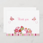 Trendy Tropical Turtle Thank You Note Cartes (Devant / Derrière)
