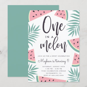Trendy Tropical Watermelon One op de Melon Birthda Kaart