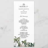 Trendy Tropical Waterverf Green Leaves Menu (Voorkant)