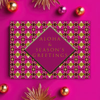 Trendy Tropisch Roze en Gold Aloha Kerstmis