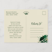 Trendy tropisch thema ons nieuwe adres verhuizen aankondigingskaart (Achterkant)