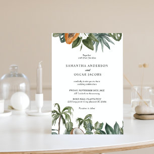 Trendy Tropische Aquarel Groene Bladeren Kaart
