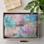 Trendy tropische blauwgroen roze flamingo tissuepapier (Geschenk)