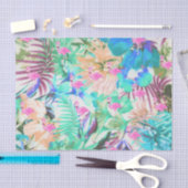 Trendy tropische blauwgroen roze flamingo tissuepapier (Craft)