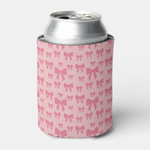 Trendy Tulp Roze Strikken Patroon Op Boho Chic Roz Blikjeskoeler