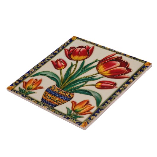 Trendy Tulpen Mooi Collectie Tegeltje (Zijkant)