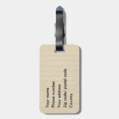 Trendy turquoise butterfly bagagelabel (Achterkant verticaal)