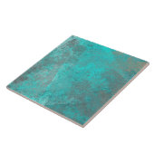 Trendy Turquoise en Grijze kleuren Keramische Tege Tegeltje (Zijkant)