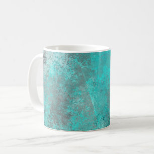 Trendy Turquoise en grijze kleuren Koffiemok