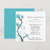 Trendy Turquoise Floral Bridal Shower Kaart (Voorkant / Achterkant)