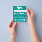 Trendy Turquoise Hond Silhouet Hond Uitlater Flyer (Hand)
