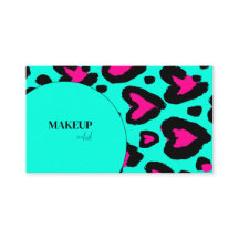 trendy turquoise hot pink Make-up Artist QR Code