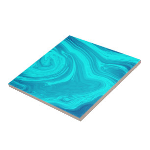 Trendy Turquoise Marble Stone - Abstracte textuur Tegeltje