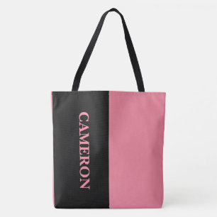Trendy twee kleuren   Naam   Zwart en zalmroze Draagtas