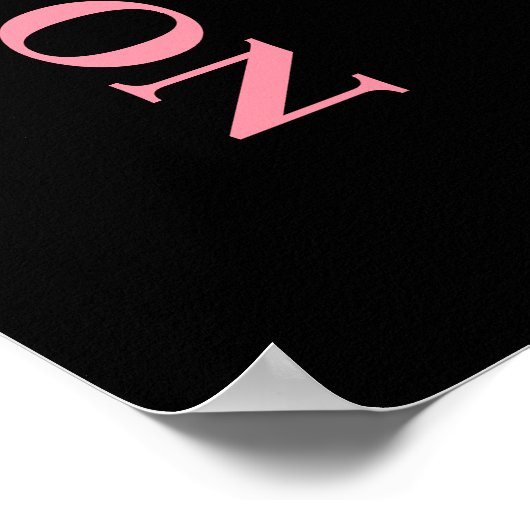 Trendy twee kleuren | Naam | Zwart en zalmroze Poster (Hoek)