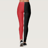Trendy twee kleuren | Naam | Zwarte brandweerauto Leggings (Achterkant)