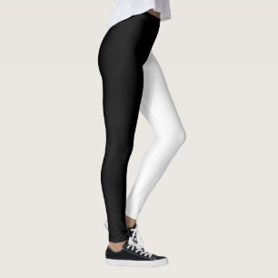 Trendy twee kleuren   Zwart-wit Leggings
