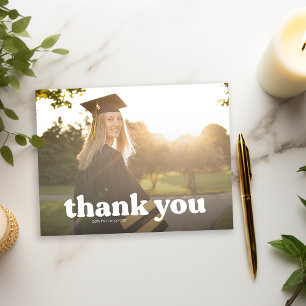 Trendy typografie afstudeer bedankkaart briefkaart