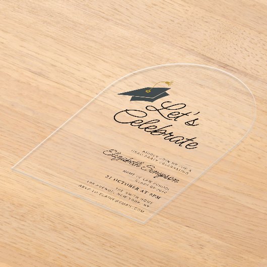 Trendy typografie Afstudeerfeest Acryl Uitnodigingen (Laagn)