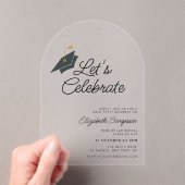 Trendy typografie Afstudeerfeest Acryl Uitnodigingen (Insitu (Draagbaar))