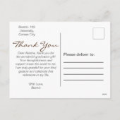 Trendy Typografie Afstuderen Dank Feestdagenkaart (Achterkant)