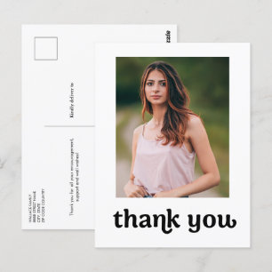 Trendy Typografie Afstuderen foto Bedankt Briefkaart