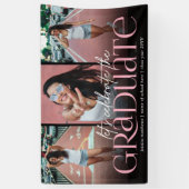 Trendy Typografie Foto Collage Graduparty Spandoek (Verticaal)