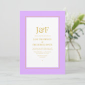 Trendy Typografie Mauve en Gold Wedding Kaart (Staand voorkant)