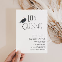 Trendy typografie Uitnodiging voor afstudeerfeest