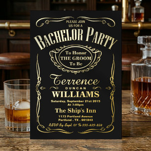 Trendy Typografie Verlovingsfeest Echt Folie Uitnodiging