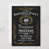 Trendy Typography Any Age Birthday Party Kaart (Voorkant)