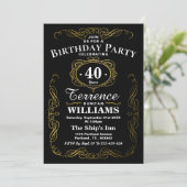 Trendy Typography Any Age Birthday Party Kaart (Staand voorkant)