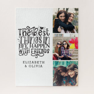 Trendy Typography Best Friends Names Photo Collage Legpuzzel