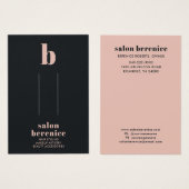 Trendy Typography Blush Black Hair Clips Display Visitekaartje (Voorkant /achterkant)