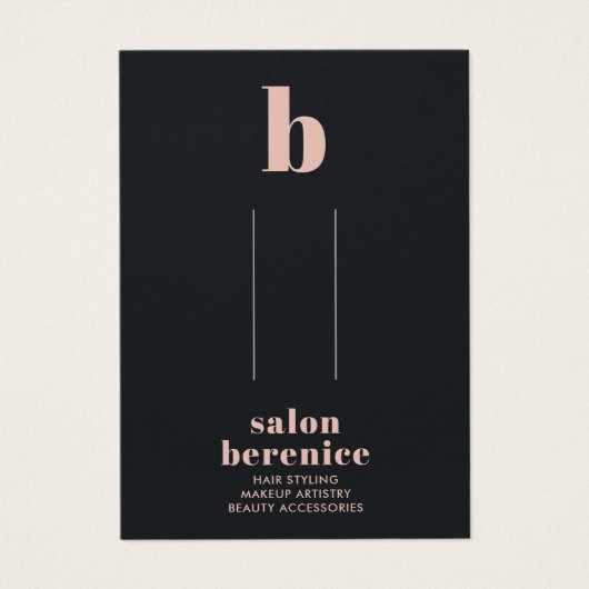 Trendy Typography Blush Black Hair Clips Display Visitekaartje (Voorkant)