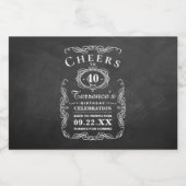 Trendy Typography Chalkboard Birthday Party Likeurfles Etiket (Enkel label)