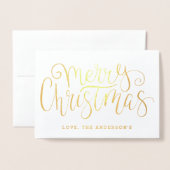 Trendy Typography Merry Kerstry Folie Kaarten (Voorkant met envelop)