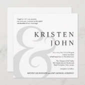 Trendy Typography Modern Wedding Invitations Kaart (Voorkant / Achterkant)